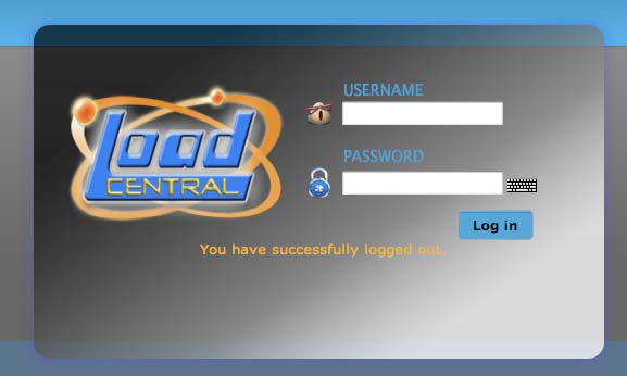 Load Central Webtool Login Page