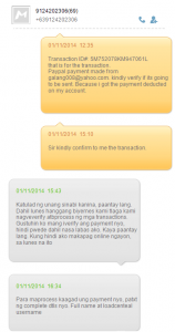 Kenneth Francis E. Galang - Scammer - Text Communication