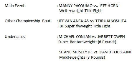 Pacquiao vs Horn Championship fight