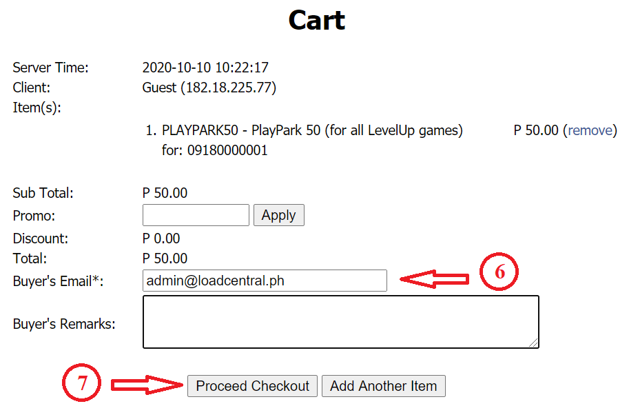 How to buy PlayPark load using GCash, PayMaya or Coins.Ph - Cart