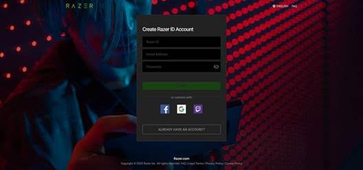 STEP 1. CREATE a Razer Gold account.