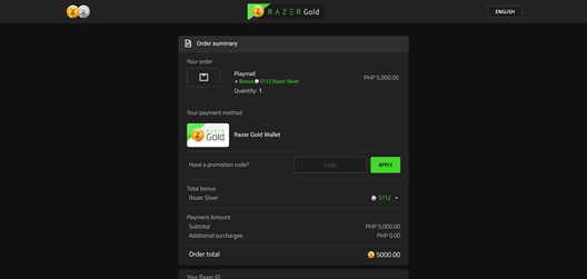 STEP 5. Log on to your Razer Gold account to complete the purchase.
